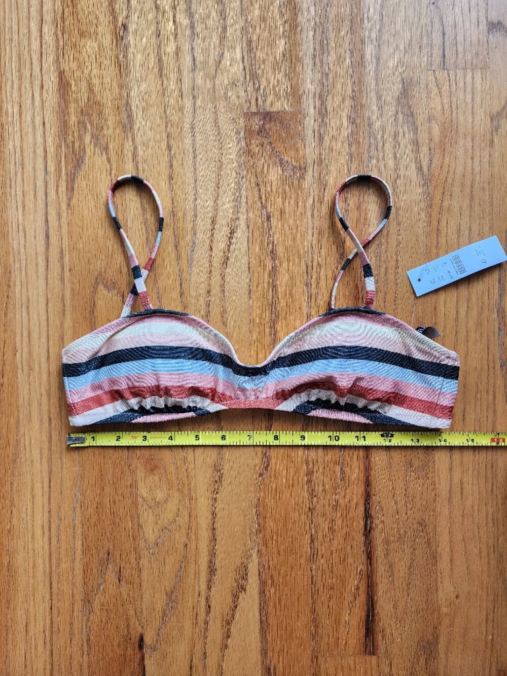 NWT J.Crew Metallic Stripe Bikini Set Top M / Bottom S Resort Chic - Picture 3 of 8